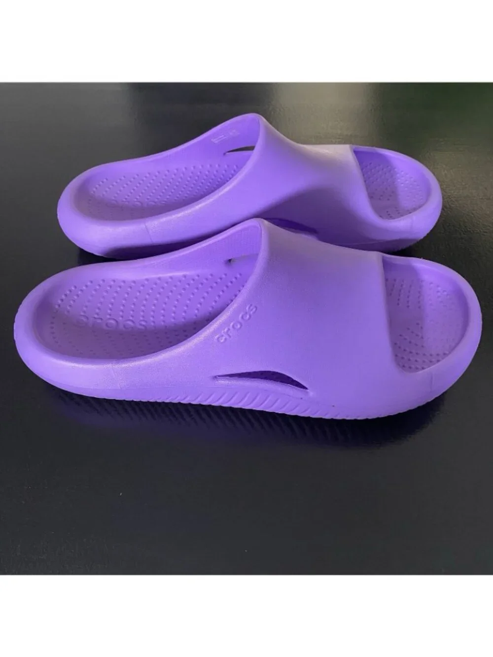 Crocs Mellow Recovery Slide Sandals Men 10 Women 12 Galaxy Purple Waterproof - Picture 3 of 12